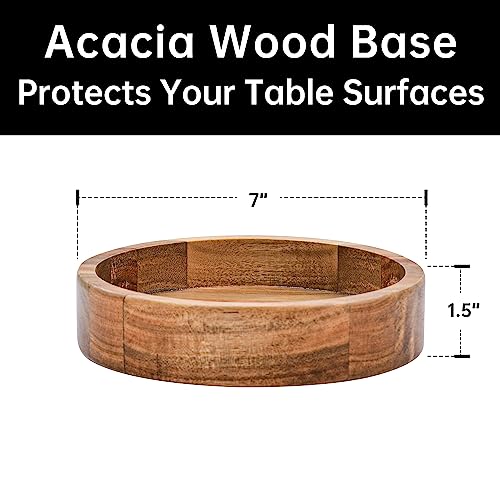 KITEISCAT Extra Large Glass Salad Bowl Set - Party Salad Bowls with Acacia Wood Base and Serving Utensils - Elegant and Practical Kitchen Must-Have - My Kitchen Products