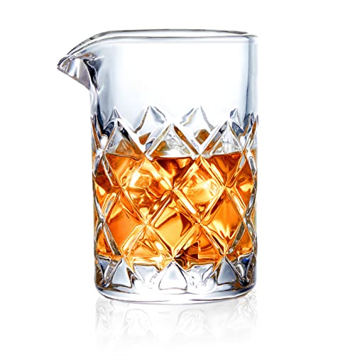 KITESSENSU Bar Mixing Glass, Seamless Pitcher for Stirred Cocktails with Weighted