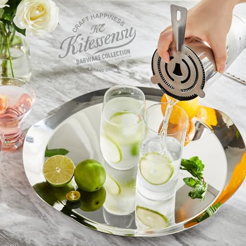 KITESSENSU Boston Cocktail Shaker Set, 4-Piece Boston Shaker Tins Bartender Kit with 18oz & 28oz Mixed Drink Shaker, Hawthorne Strainer, Double Measuring Jigger, Cocktail Recipe Cards Included - My Kitchen Products