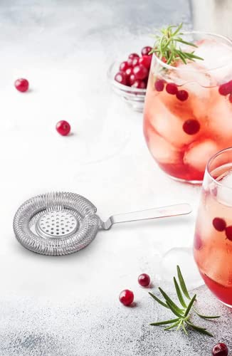 KITESSENSU Cocktail Strainer, Stainless Steel Classic Hawthorne Spring Bar Strainer with Long Handle, Drink Strainer Cocktail for Professional Bartenders, High Density Spring - My Kitchen Products