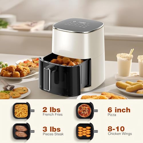 KMFurnila Air Fryer, 6QT Square Airfryer with Visual Window, 400°F Fast Heating Air Fryers Oven with Timer, Auto-Off, Non Toxic & Non Stick, Multiple 12 Modes for Roast, Bake, Dehydrate, Fry, Reheat - My Kitchen Products