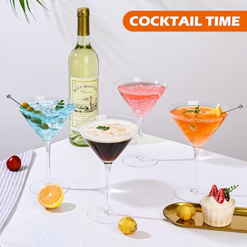KMIGRUAN 10oz Large Martini Glasses Set of 4,Classic Crystal Cocktail Glasses,Hand Blown Martini Glass for Espresso Martini, Cosmopolitan, Manhattan, Home Bar Gift Set - My Kitchen Products