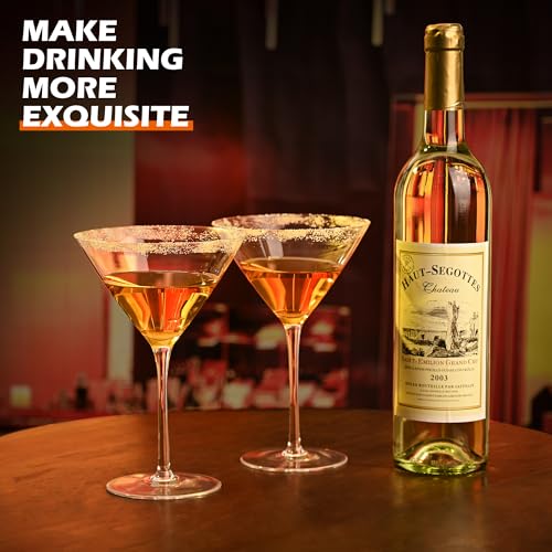 KMIGRUAN 10oz Large Martini Glasses Set of 4,Classic Crystal Cocktail Glasses,Hand Blown Martini Glass for Espresso Martini, Cosmopolitan, Manhattan, Home Bar Gift Set - My Kitchen Products