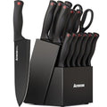 Knife Set, Astercook 15 Pieces Knife Sets for Kitchen with Block, Dishwasher Safe Kitchen Knife Set with Built in Sharpener Block, German Stainless Steel Kitchen Utensils Set - My Kitchen Products