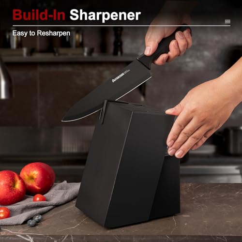 Knife Set, Astercook 15 Pieces Knife Sets for Kitchen with Block, Dishwasher Safe Kitchen Knife Set with Built in Sharpener Block, German Stainless Steel Kitchen Utensils Set - My Kitchen Products