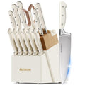 Knife Set,Astercook Kitchen Knife Set with Block 14-Piece Full Tang Stainless Steel Knives with Sharpener Dishwasher Safe and Anti-Slip Ergonomic Handle Utensils Set - My Kitchen Products