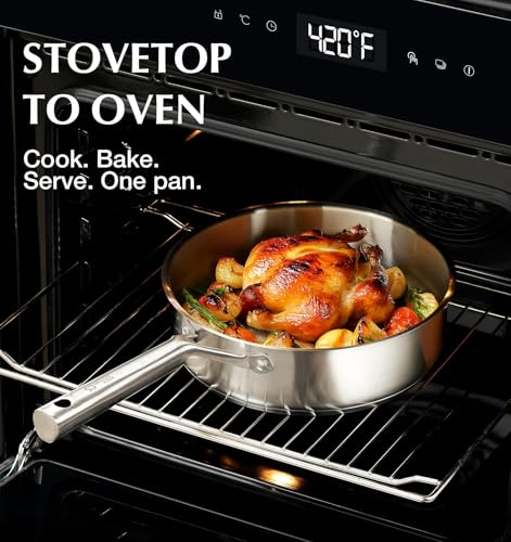 KOCH SYSTEME CS Stainless Steel Cookware Set 17 Piece, Professional 18/10 Stianless Steel Pots and Pans Set, 5-Layer Stainless Base, Oven Safe, Induction Ready, Non-Toxic Kitchen Cookware Set - My Kitchen Products