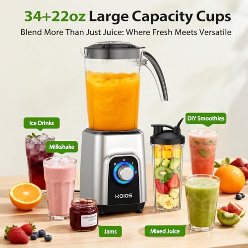 KOIOS Blender/Food Processor Combo Max 1000W, 4 in 1 34oz Pitcher, 22oz Blending Cup, Meat Grinder & Vegetable Chopper, Spice Grinder,BPA Free -All-in-One Kitchen System, Dishwasher Safe - My Kitchen Products