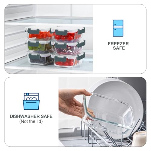 KOMUEE 10 Packs 22 oz Glass Meal Prep Containers, Glass Food Storage Containers with Lids, Airtight Lunch Boxes BPA Free, Microwave and Freezer Safe - My Kitchen Products