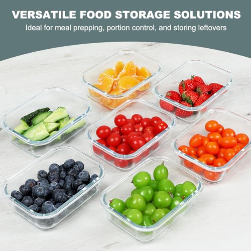 KOMUEE 10 Packs 22 oz Glass Meal Prep Containers, Glass Food Storage Containers with Lids, Airtight Lunch Boxes BPA Free, Microwave and Freezer Safe - My Kitchen Products