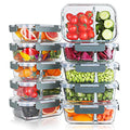 KOMUEE 10 Packs 30oz Glass Meal Prep Containers 2 Compartments,Glass Food Storage Containers with Lids,Airtight Lunch Bento Boxes,Microwave,Oven,Freezer and Dishwasher Safe - My Kitchen Products