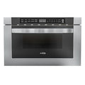 KoolMore 24 Inch Stainless-Steel Microwave Drawer with 1.2 cu. ft. Capacity, 1000W Power with 10 Custom Cooking Levels, Memory, and Timer Functions, Wall-Mounted with Flat Bottom (KM-MD-1SS) - My Kitchen Products