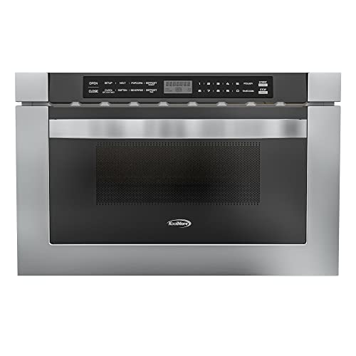 KoolMore 24 Inch Stainless-Steel Microwave Drawer with 1.2 cu. ft. Capacity, 1000W Power with 10 Custom Cooking Levels, Memory, and Timer Functions, Wall-Mounted with Flat Bottom (KM-MD-1SS) - My Kitchen Products