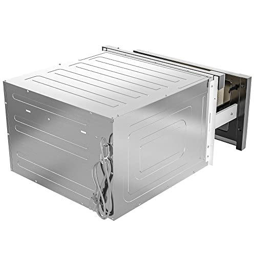 KoolMore 24 Inch Stainless-Steel Microwave Drawer with 1.2 cu. ft. Capacity, 1000W Power with 10 Custom Cooking Levels, Memory, and Timer Functions, Wall-Mounted with Flat Bottom (KM-MD-1SS) - My Kitchen Products