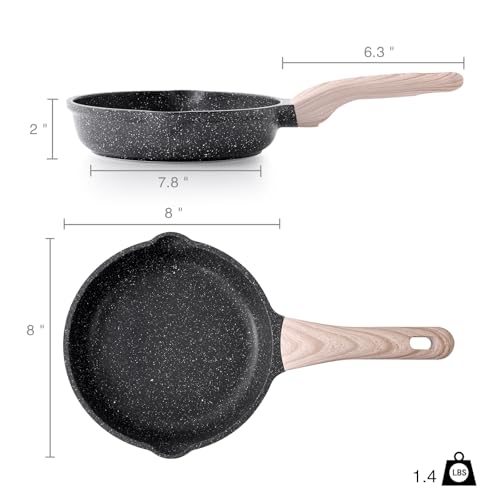 Kordisen Nonstick Frying Pan Skillet, 8 Inch Small Egg Omelet Pan, Healthy and Non Toxic, Induction Compatible, PFOA Free - My Kitchen Products