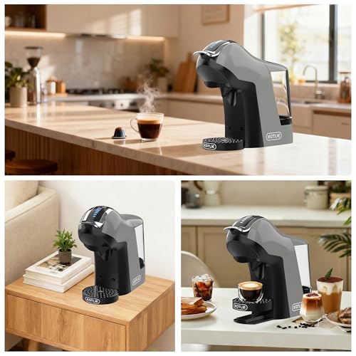KOTLIE EM-308B Espresso Machine, Single Serve Coffee Maker Compatible with Multiple Capsule Types, Ground Coffee, and ESE Pods. 3 Temperatures, 7 Water Volume Levels, and a 1L Water Tank（Gray） - My Kitchen Products
