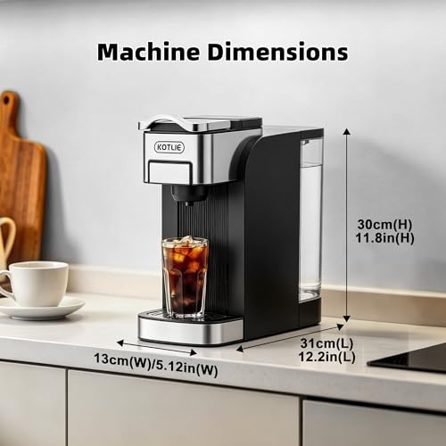 KOTLIE Single Serve Coffee Maker for K*cup/Nes Original/D*G Capsules and Ground Coffee, 50 Oz Removable Reservoir, up to 12oz Cup Sizes,Ideal for Kitchens, apartments, dorm rooms and Offices (CM-827) - My Kitchen Products