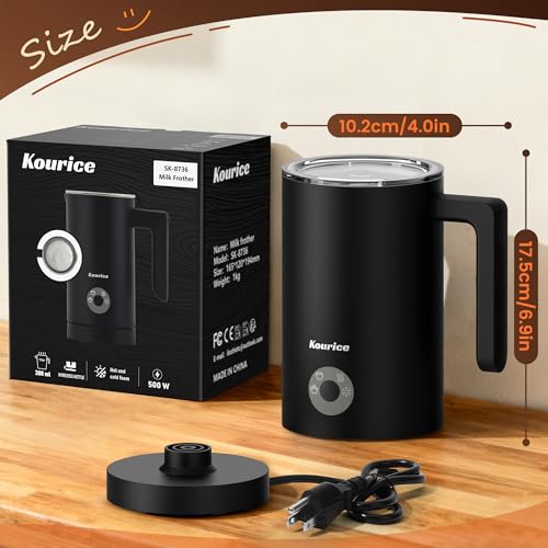 Kourice 4-in-1 Electric Milk Frother & Steamer – Automatic Frother Machine, Barista-Style Hot & Cold Foam for Lattes, Cappuccinos, Iced Coffee, Quiet, One-Touch, Easy to Clean - My Kitchen Products
