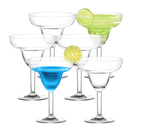 KOXIN-KARLU Classic 12 ounce Plastic Margarita Glasses Acrylic Glasses, set of 6 Clear
