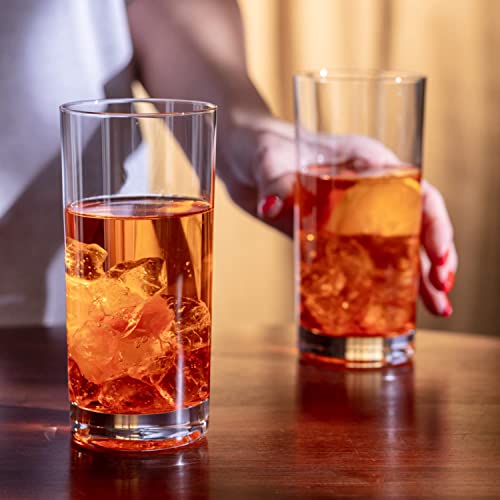 Krosno Highball Glasses, Set of 6, 11.8 oz, Blended Collection, Crystal Glass, Perfect for Everyday, Multipurpose Glasses, Dishwasher Safe, Made in Europe - My Kitchen Products
