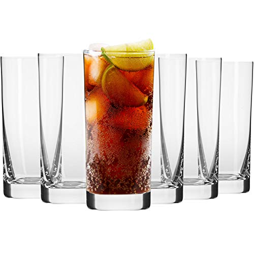 Krosno Highball Glasses, Set of 6, 11.8 oz, Blended Collection, Crystal Glass, Perfect for Everyday, Multipurpose