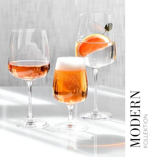 Krosno Large White Wine Glasses, Set of 4, 16.2 oz, Modern Collection, Premium Crystalline Glass, Perfect for Everyday, Dishwasher Safe, Made in Europe - My Kitchen Products