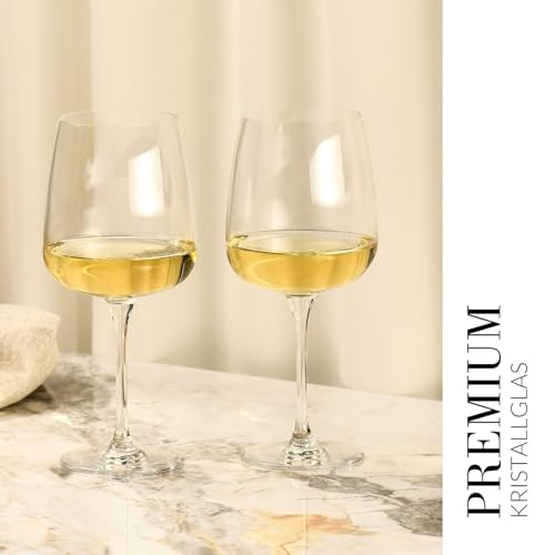 Krosno Large White Wine Glasses, Set of 4, 16.2 oz, Modern Collection, Premium Crystalline Glass, Perfect for Everyday, Dishwasher Safe, Made in Europe - My Kitchen Products