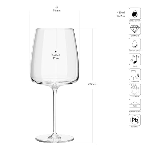 Krosno Large White Wine Glasses, Set of 4, 16.2 oz, Modern Collection, Premium Crystalline Glass, Perfect for Everyday, Dishwasher Safe, Made in Europe - My Kitchen Products