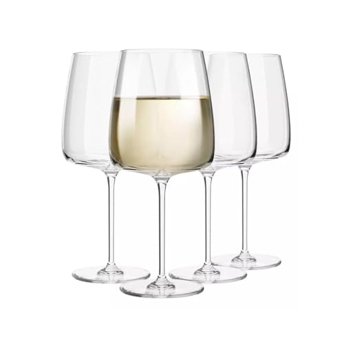 Krosno Large White Wine Glasses, Set of 4, 16.2 oz, Modern Collection, Premium Crystalline Glass, Perfect for Everyday