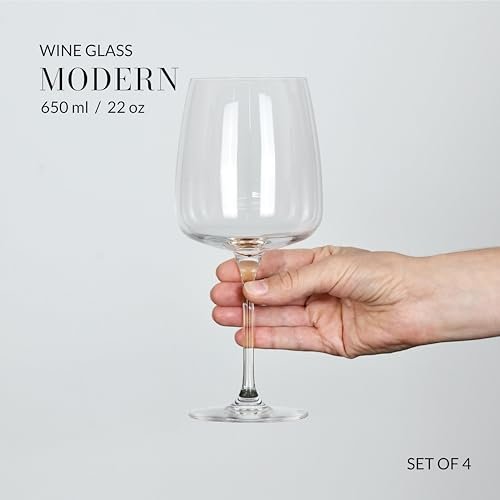 Krosno Large White Wine Glasses, Set of 4, 16.2 oz, Modern Collection, Premium Crystalline Glass, Perfect for Everyday, Dishwasher Safe, Made in Europe - My Kitchen Products