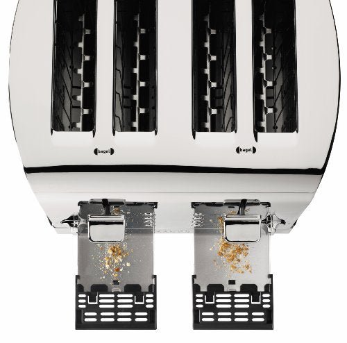 KRUPS: Breakfast Set Stainless Steel Toaster 4 Slice 1500 Watts 6 Brown Settings, Defrost, Reheat, High Lift Lever Silver, Matte and Chrome - My Kitchen Products