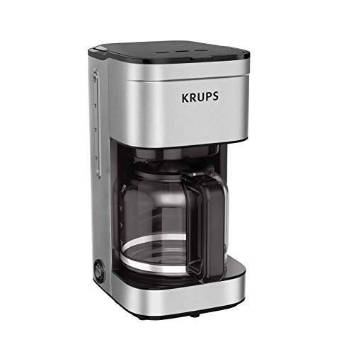 KRUPS Coffee Maker 10 Cups Simply Brew Stainless Steel Drip Coffee Maker, 900 Watts Coffee Filter, Drip Free, Dishwasher Safe Pot , Black & Silver - My Kitchen Products