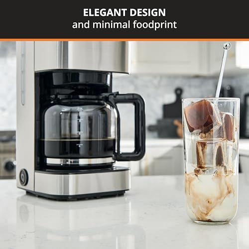 KRUPS Coffee Maker 10 Cups Simply Brew Stainless Steel Drip Coffee Maker, 900 Watts Coffee Filter, Drip Free, Dishwasher Safe Pot , Black & Silver - My Kitchen Products