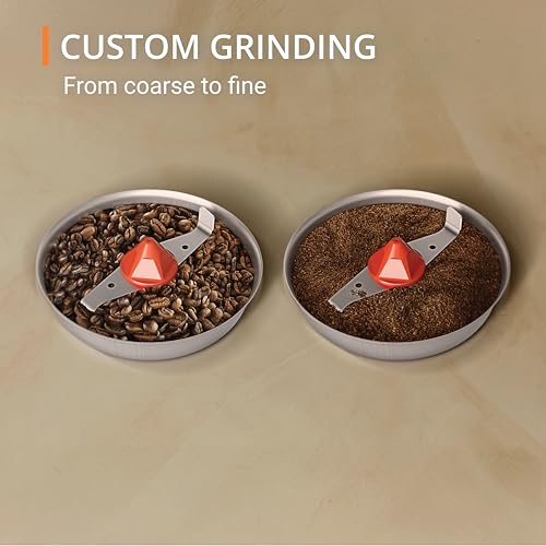 KRUPS Electric Blade Coffee Grinder 1.6 Oz, Adjustable Coarse to Fine for the Perfect Espresso, Grind Coffee Beans, Spices & Herbs, Removable Dishwasher Safe Bowl, Black - My Kitchen Products