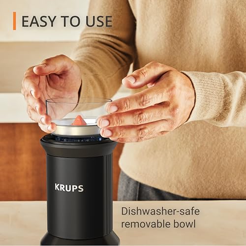 KRUPS Electric Blade Coffee Grinder 1.6 Oz, Adjustable Coarse to Fine for the Perfect Espresso, Grind Coffee Beans, Spices & Herbs, Removable Dishwasher Safe Bowl, Black - My Kitchen Products