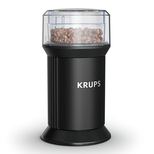 KRUPS Electric Blade Coffee Grinder 1.6 Oz, Adjustable Coarse to Fine for the Perfect Espresso, Grind Coffee Beans, Spices & Herbs, Removable Dishwasher Safe Bowl, Black - My Kitchen Products