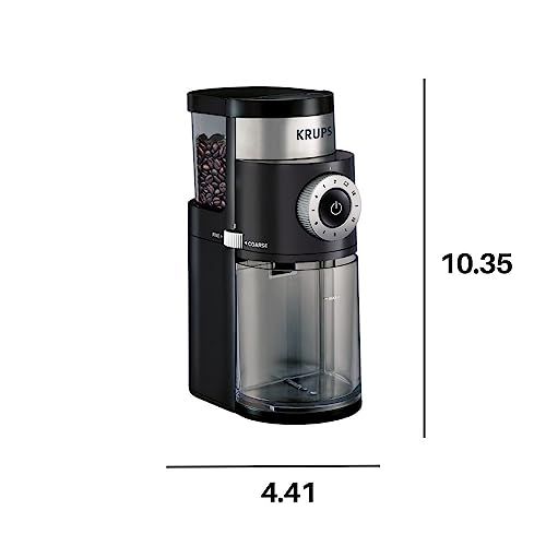 KRUPS Precision Burr Coffee Grinder: 12 Settings, 8 oz Capacity for Drip, French Press, Espresso, Pour Over, Cold Brew - Stainless Steel, 110W, Auto-Stop, Easy Clean - Coffee Grinders for Home Use - My Kitchen Products