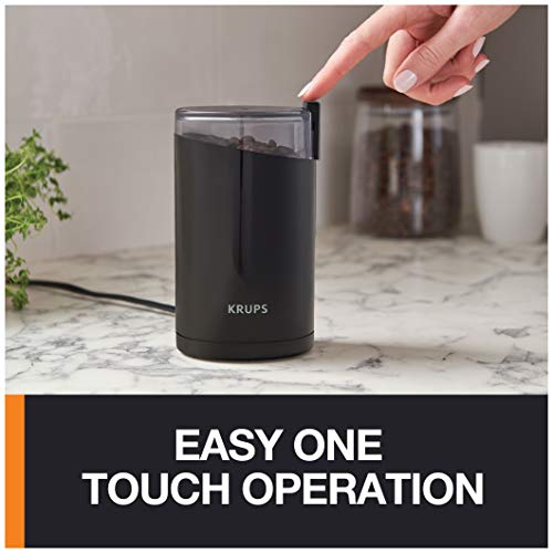 KRUPS Precision Electric Coffee Grinders, 3 oz Capacity, 200W Motor, Stainless Steel Blades for Uniform Grinding of Beans, Herb and Nuts, Coffee and Spice Grinder Electric, (Black) - My Kitchen Products