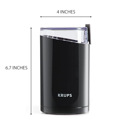 KRUPS Precision Electric Coffee Grinders, 3 oz Capacity, 200W Motor, Stainless Steel Blades for Uniform Grinding of Beans, Herb and Nuts, Coffee and Spice Grinder Electric, (Black) - My Kitchen Products