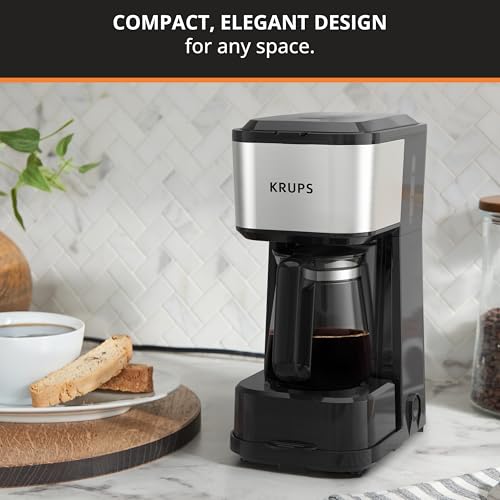 KRUPS Simply Brew Coffee Maker - Multi-Serve 4-in-1 with Stainless Steel Travel Tumbler, Black, 14oz - My Kitchen Products