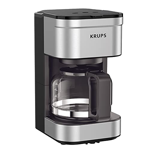 KRUPS Simply Brew Compact 5 Cup Coffee Maker: Stainless Steel Design, Pause & Brew, Keep Warm, Reusable Filter, Drip-Free Carafe - My Kitchen Products