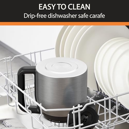 Krups Simply Brew Stainless Steel and Thermal Carafe Drip Coffee Maker 12 Cup Programmable, Customizable, Digital Display, Insulated Coffee Filter, Dishwasher Safe, Drip Free Silver and Black - My Kitchen Products