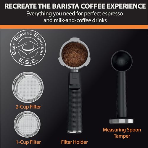 KRUPS Stainless Steel Espresso Machine: 15-Bar Pump Pressure, Milk Frother for Cappuccino and Latte, Fast Pre-Heat, 2-Cup Capacity, Cup Warmer, Easy Cleaning, 1350W, Silver - My Kitchen Products