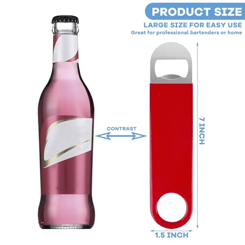 KTOJOY 3 Pack Bottle Openers,Beer Bottle Openers, Speed Openers, Stainless Steel Flat Bottle Opener with Exquisite Packaging, for Kitchen, Bar or Restaurant 7 inches Red, Black, Blue - My Kitchen Products