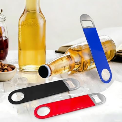 KTOJOY 3 Pack Bottle Openers,Beer Bottle Openers, Speed Openers, Stainless Steel Flat Bottle Opener with Exquisite Packaging, for Kitchen, Bar or Restaurant 7 inches Red, Black, Blue - My Kitchen Products