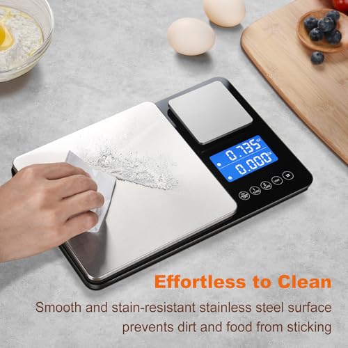 KUAIVO 0.001oz/33lbs Dual Platform Food Kitchen Scales Digital Weight Grams and Ounces, Two Precisions Kitchen Scale for Sourdough Bread, Baking and Cooking with 7 Units Tare, Accumulation Functions - My Kitchen Products