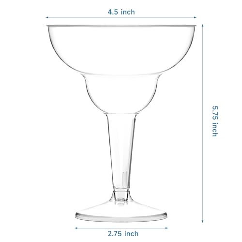 Kucoele 24 Pack Plastic Margarita Glasses, 12oz Disposable Cocktail Glasses Clear Party Cups for Wine, Champagne, Martini - My Kitchen Products