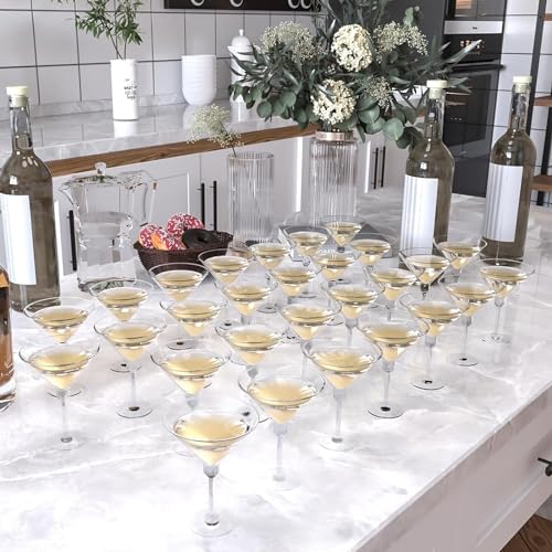 Kucoele 40 Pack Mini Plastic Martini Glasses, 5oz Disposable Cocktail Glasses Tall Party Cups for Wine, Champagne, Margarita - My Kitchen Products