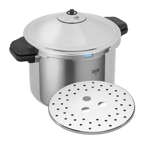 Kuhn Rikon DUROMATIC® Pressure Cooker 11” 8.45 qt family of 6 wide base for better braising, Stainless - My Kitchen Products