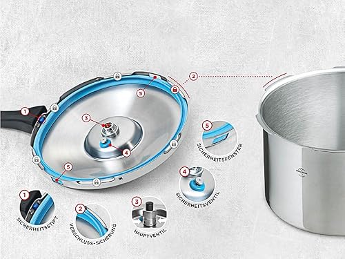 Kuhn Rikon DUROMATIC® Pressure Cooker 11” 8.45 qt family of 6 wide base for better braising, Stainless - My Kitchen Products